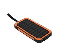 Yinhing Portable 20000mAh Solar Power Bank DIY Kit Fast Charging Dual USB Mobile Power Bank with Single Crystal Solar Panel for Outdoor Travel Sport (Orange)