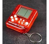 Yinhing Portable Retro Game Console Keychain Fun LCD Handheld Game Player Stress Toy Kids Compact Size for Easy Carry (red)