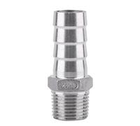 Yinhing Premium Male Threaded Stainless Steel Barb Hose Connector 2 X12mm Rustproof Easy Installation for Fuel Pipe Plumbing (1/2''*19mm)