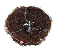 Yinhing Rattan Swing Toy with Bells Multi Functional Bird Toy for Small to Medium Birds 27x12cm Hanging for Chewing and Climbing (27 * 12cm)
