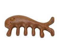 Yinhing Sandalwood Gua Sha Comb Wide Tooth Scalp Massage Comb Animal Shaped Scraping Comb for Stress Relief and Body Massage Made of Premium Sandalwood