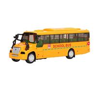 Yinhing School Bus Model Yellow Die Cast Alloy With Openable Doors :32 Scale Toy Vehicle Featuring Working Lights and Authentic Sounds for Kids and Collectors