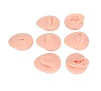 Yinhing Silicone Body Parts Model Soft 3D Eye Ear Nose Mouth Tongue Navel Practice Display Teaching Model with Acrylic Stand for Students Jewelry Stores (Light Skin)