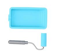 Yinhing Silicone Paint Roller and Tray Set Reusable Soft Adhesive Latex Roller and Tray for Woodworking Crafts Art Projects Home Improvement and Painting Jobs