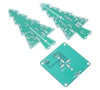 Yinhing Solder Tree Soldering Practice Soldering 3D Christmas Tree Electronic Circuit Kit LED PCB Holiday Decor Multi Color Flashing Light Christmas Fun Electronics Hobby Kit (No Batte (#1)