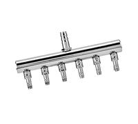 Yinhing Stainless Steel Aquarium Fish 8mm to 4mm Splitter Control Valve with Regulation for Efficient Oxygen Distribution (8 to 4mm six-hole splitter head)