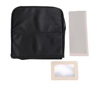 Yinhing Standing Makeup Bag Reinforced Base Spacious Vertical Cosmetic Organizer with Smart Compartments for Travel Vanity Women PU Fabric (Black)