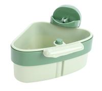 Yinhing Suction Cup Corner Rack Triangular Sink Strainer Basket Drain Strainer Sink Corner Strainer with Powerful Suction Cup for Kitchen Waste Isolation Countertop Organization (Green)