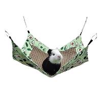 Yinhing Summer Cooling Mat for Small Animals Premium Rattan Cotton Hamster Hammock Cooling Bed for Guinea Pigs and Rabbits Cute Cartoon Design Heat Prevention and Easy Storage (Avocado)