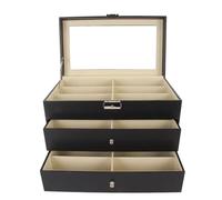 Yinhing Sunglasses With 18 Spacious Slots 3 Tier Eyeglasses S Torage Box Elegant Display Case for Stylish Drawer Holder for Home Or Travel Use