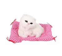 Yinhing Super Cute Simulation Sounding Sitting Kittens Cats Plush Toys Doll for Christmas Adorable Soft White Kitten Stuffed Animals Themed Home Decor and Companion (Sitting cat will call white)