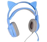 Yinhing Syg25 Cat Ear Gaming Headset With USB and 3.5Mm Plug - Stylish Gaming Headphones Featuring Volume Control and Microphone for Enhanced Gamers' Experience (Blue)