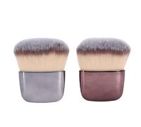 Yinhing The Mini Powder Blush Brush Is a Makeup Brush, Ideal for Precise Contouring, Subtle Highlighting, And Setting Powder Application, Finished with a Silver Handle. (2pcs)