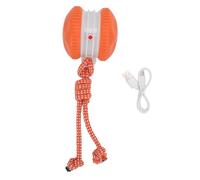 Yinhing This Orange Dog Toy Features Two Speed Gears and a Chew Proof Design, Operating As an Automatic Moving and Rolling Toy with an Attached Rope for Engaging play.