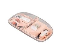 Yinhing Transparent 2400 DPI Rechargeable 400mAh RGB Colorful Ergonomic for Gaming and Office Use Stylish Green Design (Pink)