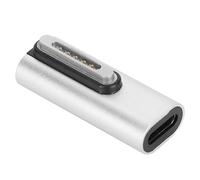 Yinhing Type C to Magnetic Adapter 140W PD Fast Charging With LED Indica Tor Zinc Alloy USB C to Magnetic Connec Tor for OS X Lap Tops for Side Bend Usage And Enhanced Durability (Middle Bend)