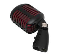 Yinhing Vintage Microphone Zinc Alloy Self Tensioning Rotating Rack Retro Dynamic Microphone for KTV Silver Height Ideal for Professional Singers DJs And Home Karaoke Enthusiasts