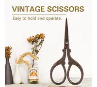 Yinhing Vintage Stainless Steel Sewing Scissors for Cutting Craft Tool Ideal for DIY Projects Tailoring and Sewing Enthusiasts Design with Ergonomic Handle (Small Gold Scissors Brown)