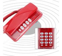 Yinhing White Cordless Phones Cordless Phone Wall Mount Landline Telephone Extension with Flash and Functions for Home and Hotel Use No Caller ID Compact Design for Space Saving Convenienc (Red)