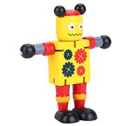Yinhing Wood Building Kits For Kids, Robot Building Kit With Its Flexible Design Wood Robot Toy Astrobot Toy For Both Boys and Girls (Yellow)