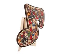 Yinhing Wooden Musical Note Puzzle, 68 Pieces, Peach Wood