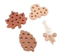 Yinhing Wooden Threading Leaves Toys Set for Kids Educational Game Thickened Large Piece Early Learning Recognization Toy Kit