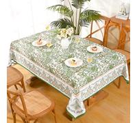 Yinhua Green Table Cloth Rectangle Table 60 X 84 Inch, Spring Table Clothes for 6 Foot Rectangle Tables, Outdoor Paisley Rectangular Tablecloth for Parties, Waterproof Ablong Polyester Tablecloths