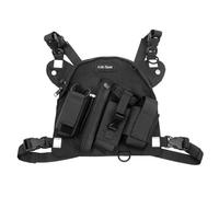 YiNiTone BG-02 Universal Radio Chest Harness Bag Pocket Pack Holster for Baofeng UV-5R Quansheng UV-K58 UV-K6 UV-TK Series Two Way Radio (Black)