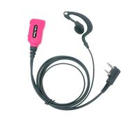 YiNiTone EAP-1 2Pin G Shape Earpiece with PTT/MIC Compatible for Kenwood Baofeng SAMCOM BTECH Retevis Walkie Talkies for UV-K58 UV-5R BF-888S UV-32 BF-F8HP UV82C UV5X3 Seris Two Way Radio (Pink)