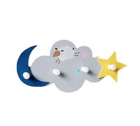 Yinitoo Children's Coat Rack with 4 Hooks Wall Coat Hooks Children's Furniture Coat Hooks Forest Animals Young Girls (little Swan)