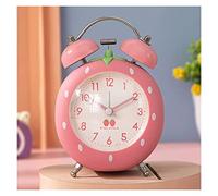 Yinj9562fg Classic Alarm Clock Alarm Clock Double Bell Home Desktop Desk Table Analog Silent with Night Light for Table Shelf(Pink)