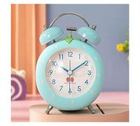 Yinj9562fg Classic Alarm Clock Alarm Clock Double Bell Home Desktop Desk Table Analog Silent with Night Light for Table Shelf(Blue)
