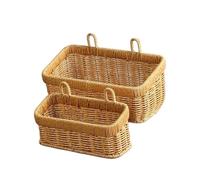 Yinj9562fg Fruit and Vegetable Basket Rattan Storage Fruit Baskets Wall Hanging Woven Basket Snack Sundries Organzier Handmade Picnic Wicker for Home use