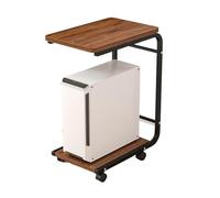 Yinj9562fg Holder PC Tower Stand 2-Tier PC Stand C-shaped CPU Stand with Metal Frame and Caster Wheels for Home Office Fits Most PC Accessories(Bruin)