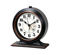 Yinj9562fg Mantel Clocks Home Retro Decorative Clock Bedroom Bedside Alarm Clock Silent Desk Clock Battery Powered Mantlepiece Clock(Black)