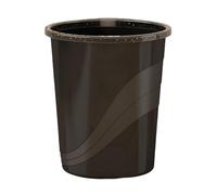 Yinj9562fg Multipurpose 9/12 Liter Round Trash Can, Colorful Plastic with One-piece Pressure Ring, Open Top Wastebasket Recycling Bin for Bedroom Office Kitchen for Office(Black,L)