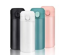 YINJAM 450ML Travel Mug Reusable Coffee Cup Insulated Thermal Mug Stainless Steel Leakproof Flask Tumbler for Hot Cold Drinks (White)