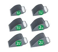YINKE Clipper Guards，Compatible For WAHL， Hair Clippers Trimmers With Metal Clip Premium 6 Size Cutting Lengths Limit Guide Comb Attachments(Grey)