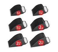 YINKE Clipper Guards，Compatible For WAHL， Hair Clippers Trimmers With Metal Clip Premium 6 Size Cutting Lengths Limit Guide Comb Attachments(Transparent)