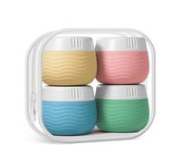 Yinke Silicone Cream Jars with Clear Bag, TSA Approved Travel Size Containers, Leak-proof Travel Essentials/Accessories with Lid for Cosmetic Face Body Cream (4 Pack)