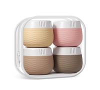 Yinke Silicone Cream Jars with Clear Bag, TSA Approved Travel Size Containers, Leak-proof Travel Essentials/Accessories with Lid for Cosmetic Face Body Cream (4 Pack)