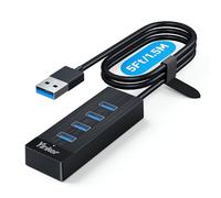 Yinker 1.5M USB 3.0 Hub 4 Port with 5V Power Port, USB Splitter, 5Gbps Data Transfer, USB Extender for Laptop, PC, MacBook, PS5