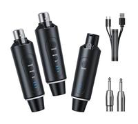 Yinker 2.4G XLR Microphone Wireless Transmitter Receiver 1 to 2 Wireless Microphone for Dynamic Microphone Condenser Microphone 160Ft for Singing/Public Speaking
