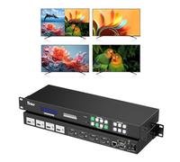 Yinker 4K@30Hz HDMI Matrix 4x4 Seamless Switcher & Splitter | 2x2 Video Wall Controller | 4x1 Multiviewer | HDMI 1.4/HDCP/EDID | Audio Embedding & De-embedding | 6 Control Methods | Rack-Mount Design