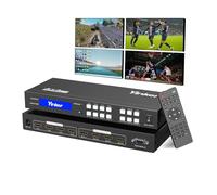 Yinker 4K@30Hz HDMI Matrix 4x4 Switcher & Splitter 4 in 4 Out | 3.4G High Bandwidth Switching Chip | Supports RGB444, YUV444 | HDMI 1.4, HDCP & EDID Compliant | Backlit Button/IR Remote/RS232 Control