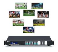 Yinker 4K@30Hz HDMI Matrix Switch 8x8, 1U Rackmount Switcher & Splitter with Backlit, RS232 & LAN Port and EDID, Support IR Remote/APP Control, Built-in US ADI Chip (8 in 8 Out)