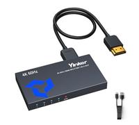 Yinker 4K@60Hz Slim HDMI Splitter 1 in 4 Out, 1x4 Splitter with HDMI 2.0b 18Gbps, RGB 4:4:4, EDID Management, Type-C Powered, Mirror & Duplicate Mode Only, Works with TV, Monitor, Projector, PS5, Xbox