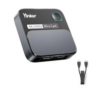 Yinker 4K@60Hz Wireless HDMI Display Adapter, 2.4G/5G Dual-Band Miracast Dongle, Screen Mirroring for Chromecast, Airplay, DLNA, Compatible with iOS, MacOS, Android, Windows, Landscape & Portrait Mode