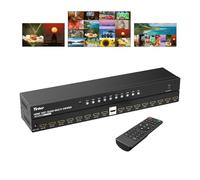 Yinker 4K HDMI Multiviewer 16x1, 16-Screen HDMI Splitter Seamless Switcher 16 in 1 Out with IR Remote, Multiple Modes, 1U Rack Mount, 4K@30Hz, HDMI 1.4 & HDCP 1.4 for PS5 Xbox TV Monitor Projector