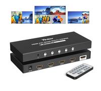 Yinker 4K HDMI Multiviewer 4x1, Quad Screen HDMI Splitter Seamless Switcher 4 in 1 Out with IR Remote, 4 Display Modes, Supports 4K@30Hz, HDMI 1.4 & HDCP 1.4 for PS5 Xbox TV Monitor Projector